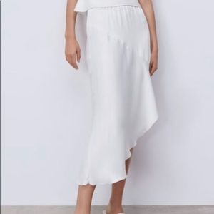 Zara satin asymmetrical skirt. NWT